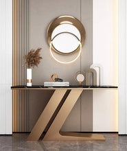 Load image into Gallery viewer, Exclusive Z base Italian Antique Gold Console Table