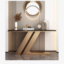 Load image into Gallery viewer, Exclusive Z base Italian Antique Gold Console Table