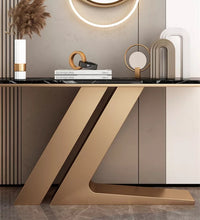 Load image into Gallery viewer, Exclusive Z base Italian Antique Gold Console Table