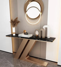 Load image into Gallery viewer, Exclusive Z base Italian Antique Gold Console Table