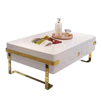 Load image into Gallery viewer, Luxury high end glistening gold/white coffee table