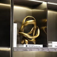 Load image into Gallery viewer, Luxury Golden Abstract Resin Sculpture – Modern Tabletop Home Décor Accent
