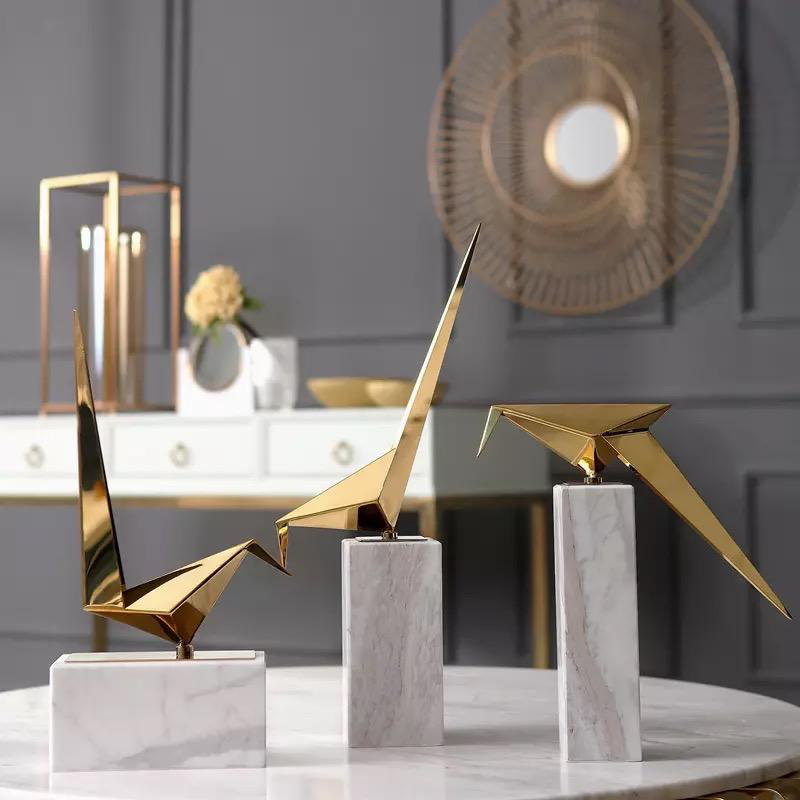 Gold plated modern sculpture