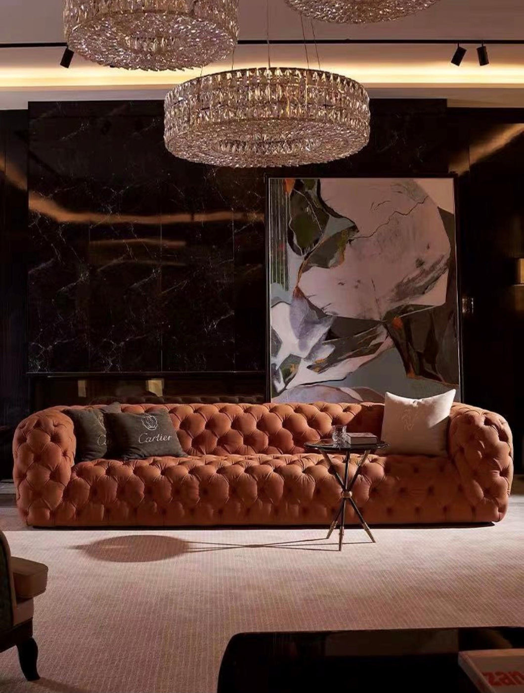 Luxury Italian tufted design sofa