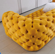 Load image into Gallery viewer, Luxury Italian yellow tufted design sofa
