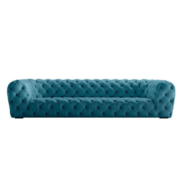 Luxury Italian blue tufted design sofa
