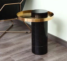 Load image into Gallery viewer, Stainless Steel Glass Marble Base end Table
