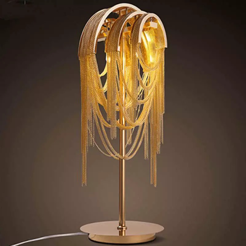 Designer gold  tassel table lamp