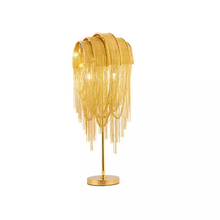 Load image into Gallery viewer, Designer gold  tassel table lamp
