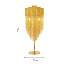 Load image into Gallery viewer, Designer gold  tassel table lamp
