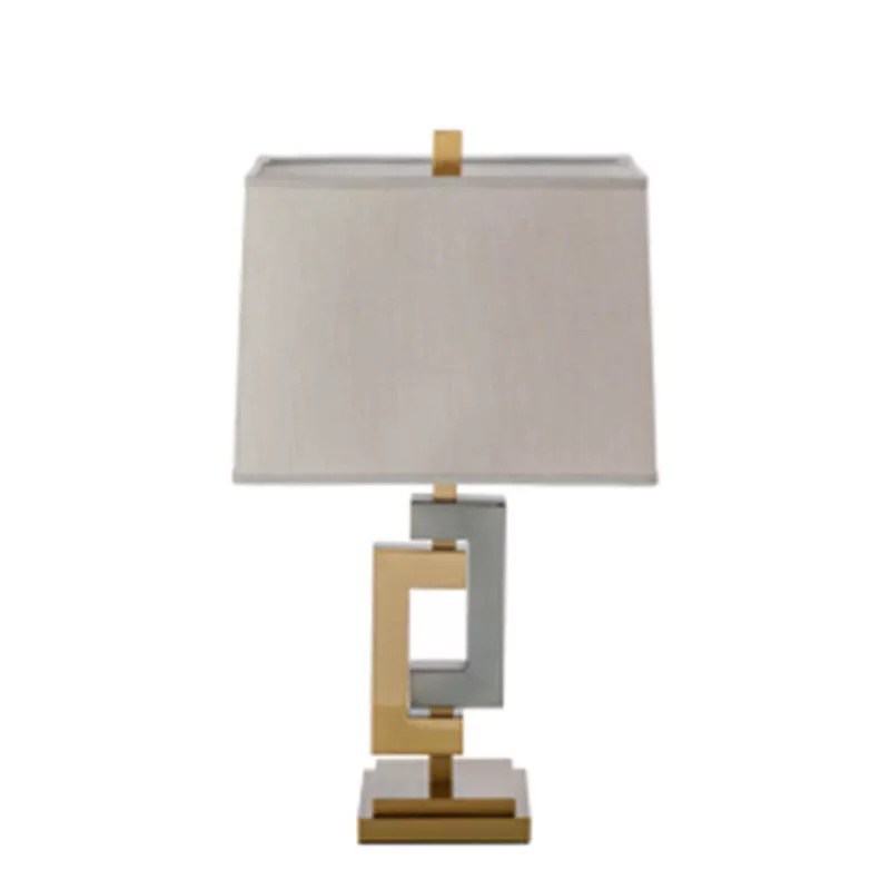 Geometric antique gold gray table lamp