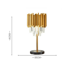 Load image into Gallery viewer, Designer gold plated spiral crystal table lamp
