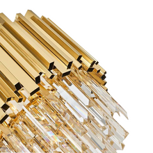 Load image into Gallery viewer, Designer gold plated spiral crystal table lamp
