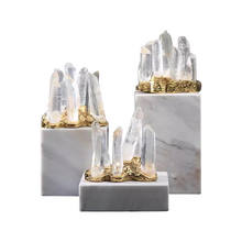 Load image into Gallery viewer, Designer crystal pillar marble figurine
