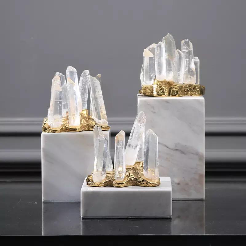 Designer crystal pillar marble figurine