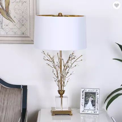 Crystal tree branch designer table lamp