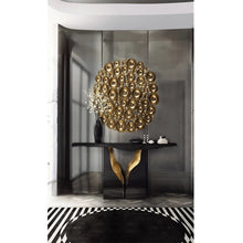 Load image into Gallery viewer, Modern crack effect designer stainless black wooden console table
