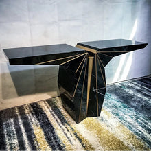 Load image into Gallery viewer, Black Art Deco statement console table
