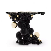 Load image into Gallery viewer, High end handcrafted Spherical designer black/Gold lacquer console table
