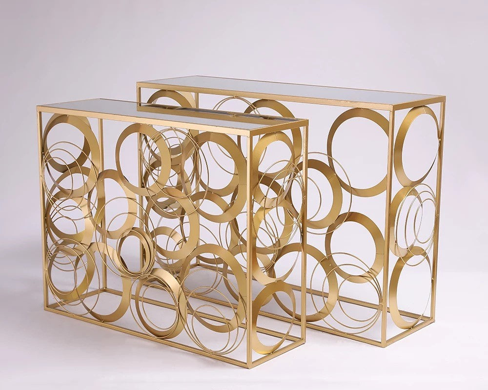 High End Contemporary Ring Base Console Table – Glamoureax Home Collections