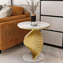 Load image into Gallery viewer, The Gold Plated Marble Designer end table
