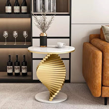 Load image into Gallery viewer, The Gold Plated Marble Designer end table
