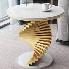 Load image into Gallery viewer, The Gold Plated Marble Designer end table
