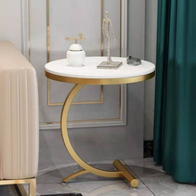 Load image into Gallery viewer, Gold C Shaped High end Marble Top end Table
