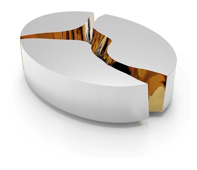 Modern table design stainless metal furniture