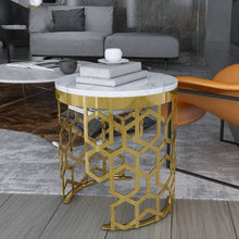 Load image into Gallery viewer, Steel Framed Oval Marble Top Coffee Table
