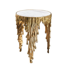 Load image into Gallery viewer, Condensation shaped Gold leaf luxury end table
