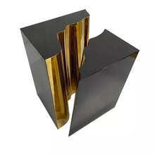 Load image into Gallery viewer, Modern crack effect designer stainless metal end table
