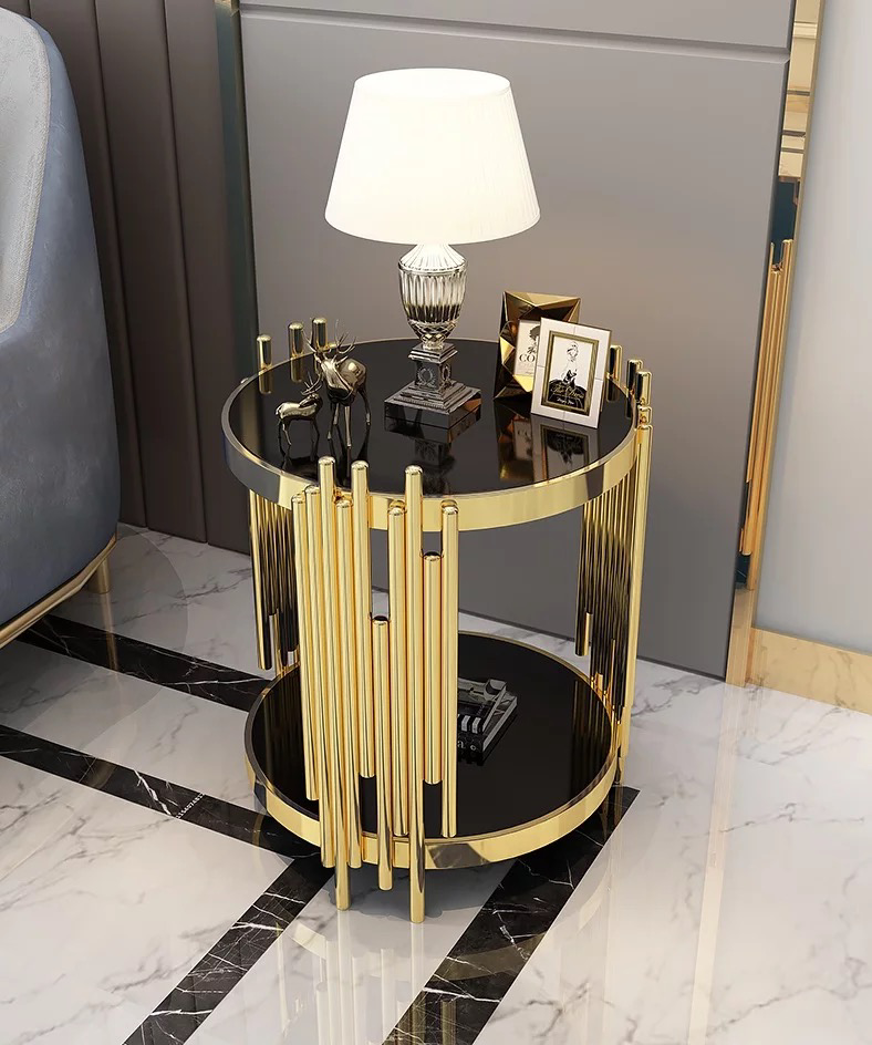 Designer Gold Plated  Contemporary End Table