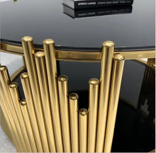 Load image into Gallery viewer, Designer Gold Plated Marble Contemporary End Table
