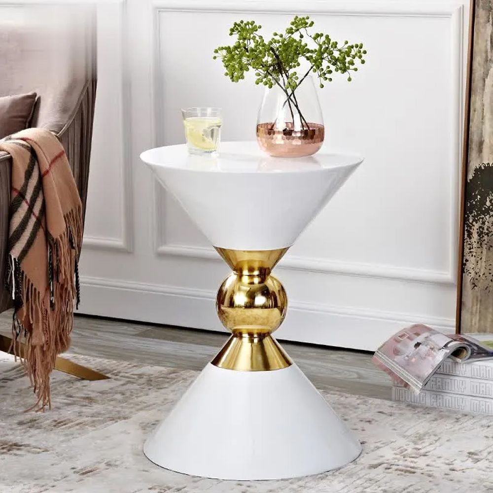 Hourglass Marble Side Table