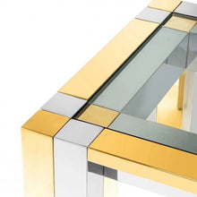 Load image into Gallery viewer, Geometric Metal Square Glass Top End Table
