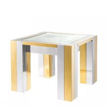 Load image into Gallery viewer, Geometric Metal Square Glass Top End Table
