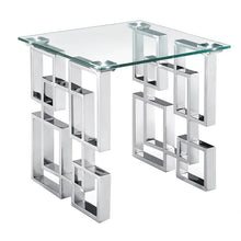 Load image into Gallery viewer, Geometric Designer Glass Top End Table
