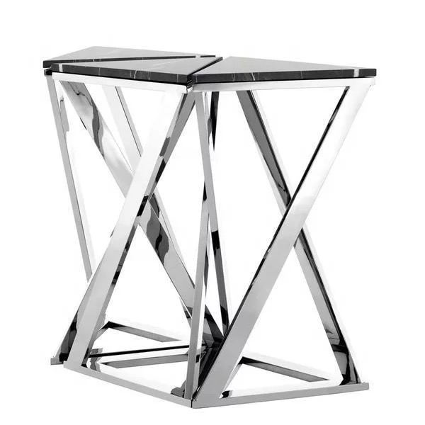 Triangle Contemporary Marble top End Table