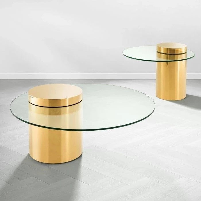 Contemporary Glass Top End Table