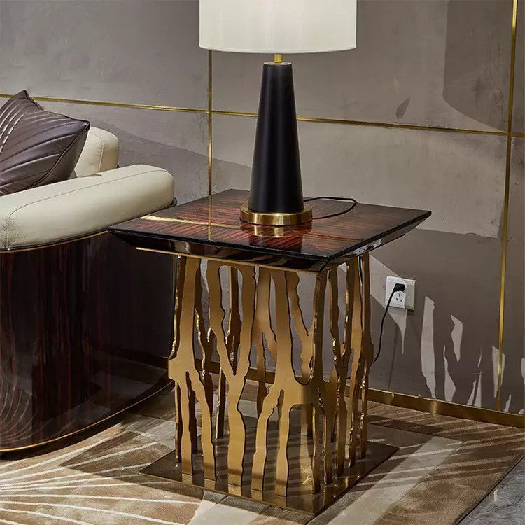 Exclusive Zebra Glass Designer Console Table