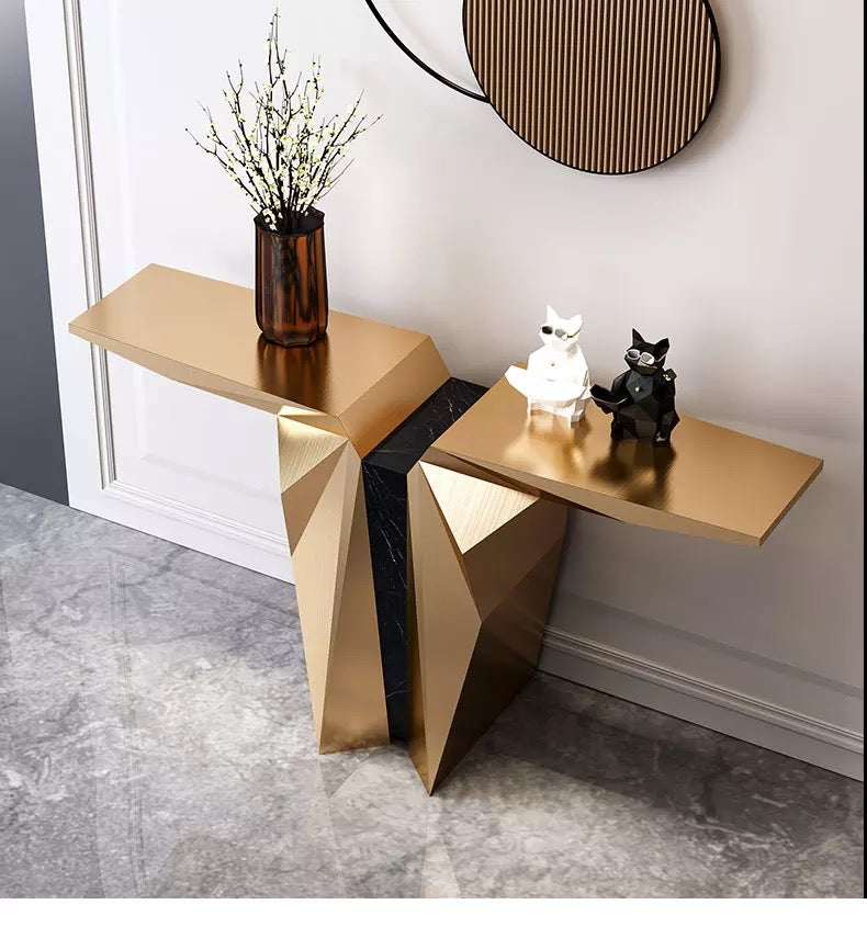 Gold Art Deco statement console table